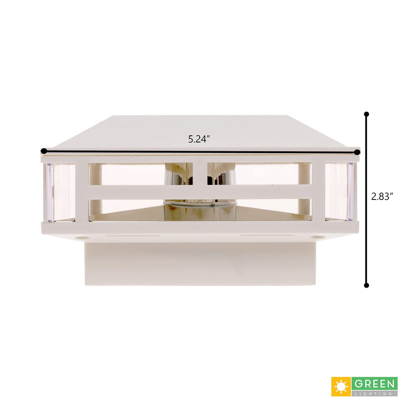 GreenLighting 1 Pack Modern Low Voltage Powered 120 Lumen LED Post Cap Light for 4x4 or 5x5 Posts (White) White