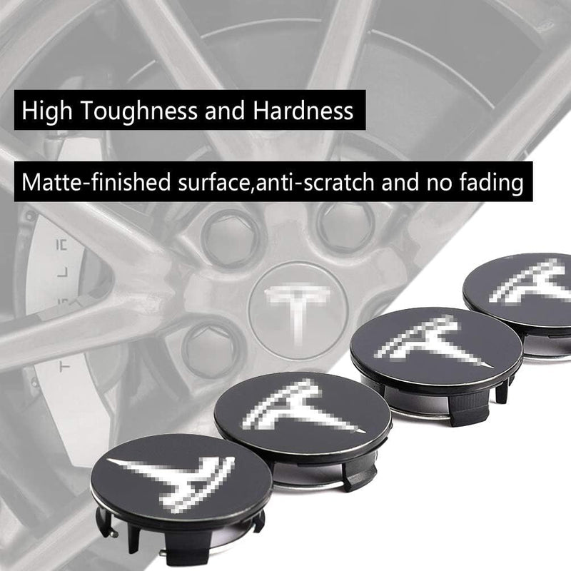 ROCCS Compatible with Model 3 S X Set Aero Wheel Cap Kit, Center Logo Emblem Modification Hub Cover with Cap Lug Nut Cover, Black+Silver Silver(for Model 3 S X)