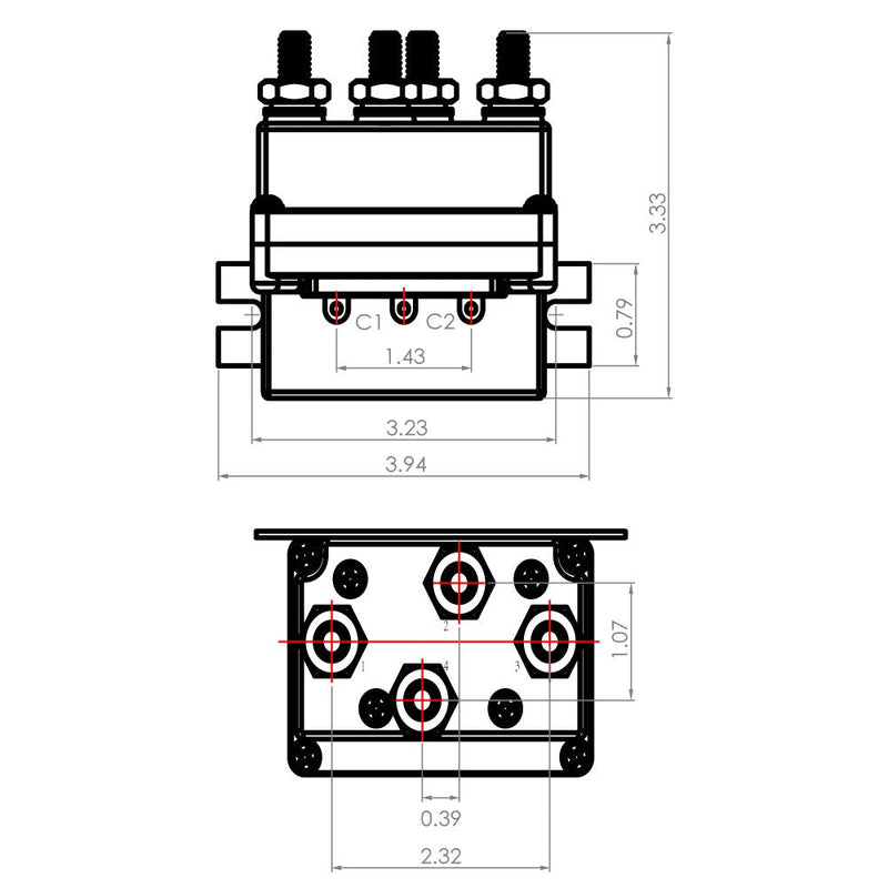 Temco 450 Amps DC Winch Motor Reversing Solenoid Relay Switch 12 Volt Contactor