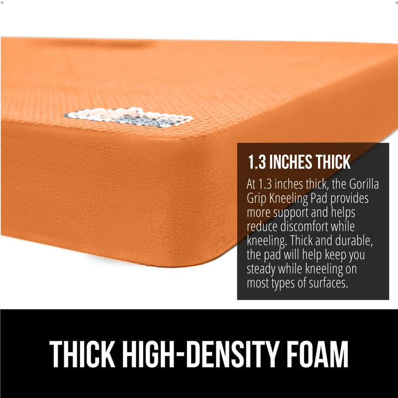 GORILLA GRIP® Extra Thick Patent Pending Supportive Foam Kneeling Pad, Large Cushion Knee Pads for Gardening, Baby Bath Time, Dirt and Water Resistant, Workout and Garden Supplies, 17.5x11, Orange 1