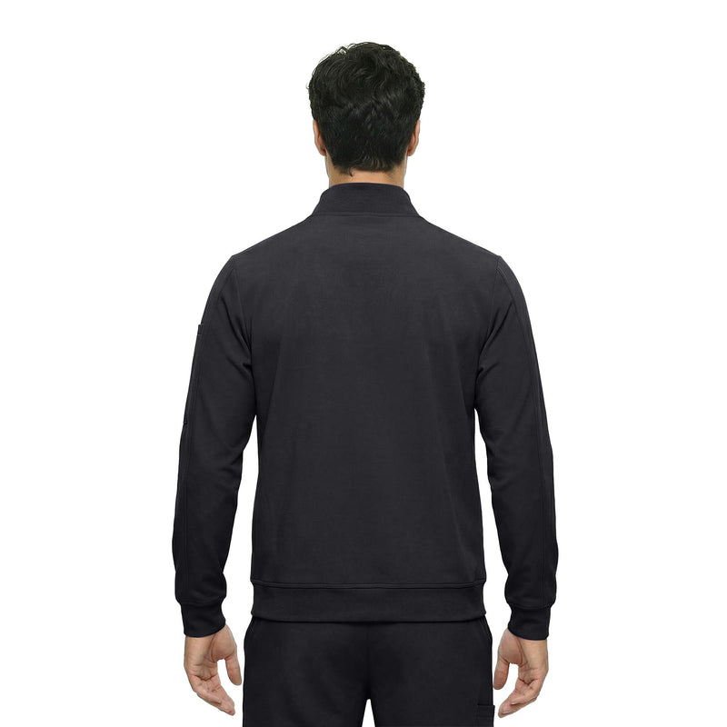 Natural Uniforms Mens Cool Stretch Zip Up Scrub Jacket Black Large