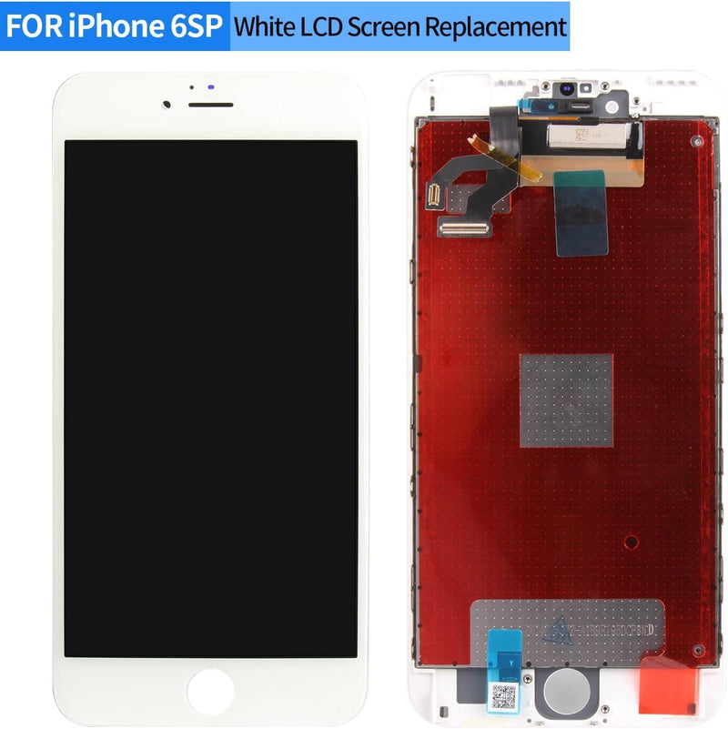 LCD Screen Replacement for iPhone 6s Plus A1634 A1687 A1690 A1699 5.5 Inch LCD Display Screen Touch Screen Digitizer Assembly Repair Parts with Free Tools Kits (White)