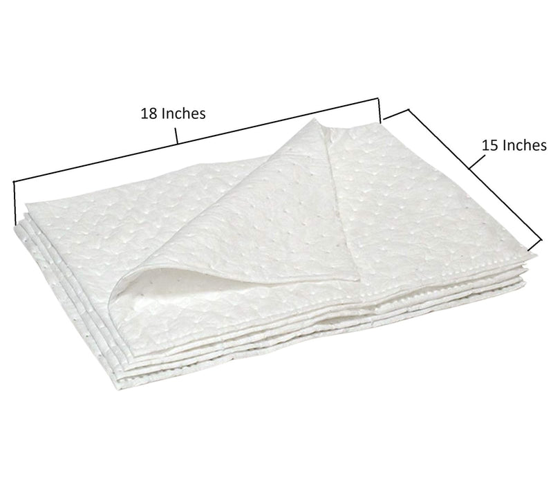 Sandhill Tools Heavy Weight Oil and Fuel only Absorbent Pads, 15" x 18" High Absorbency Oil Mats, Oil Absorbing Sheets (Pack of 10)