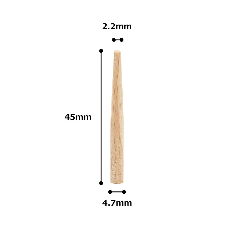 KAKURI Wooden Nails for Woodworking 3/16 inch (4.7mm), Tapered Wooden Dowel Rods for Crafts and Small Furniture, Natural Japanese Beechwood, Bulk 300 Pcs, Made in Japan 4.7mm Wooden Nail