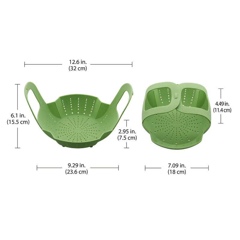 Instant Pot Official Silicone Steamer Basket, Versatile and BPA-Free, Compatible with 6 Qt. and 8 Qt. Cookers, Ideal for Steaming Vegetables, Fish, and More, Dishwasher Safe, Heat Resistant up (Green) Green Compatible with 6-quart and 8-quart cookers