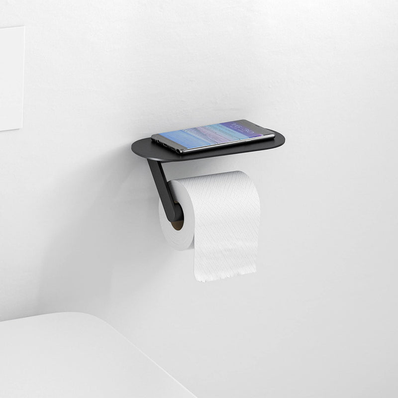 hansgrohe WallStoris Toilet Paper Holer with Shelf in Matte Black, 27928670