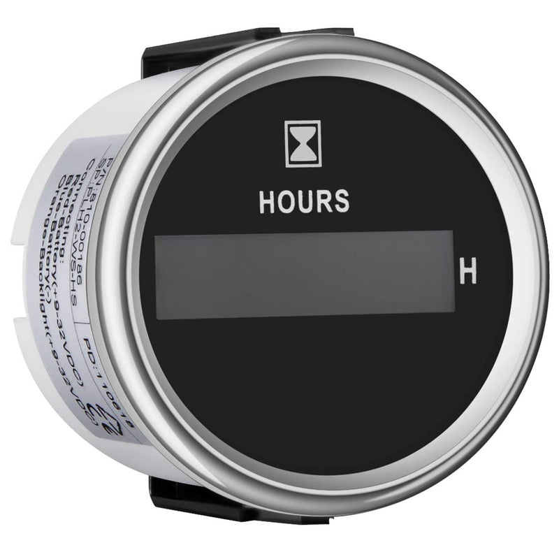 SAMDO 52MM Waterproof 2" Marine Hour Meter Boat Hour Gauge 9-32V with Red Backlight Silver