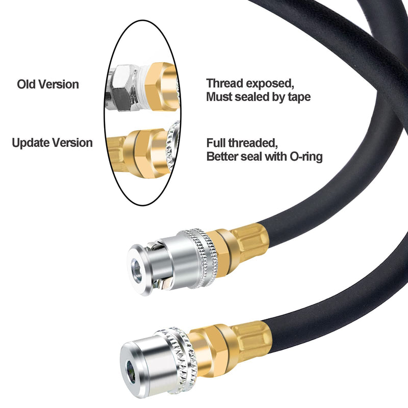 GODESON Lock On Air Chuck,1/4FNPT Closed Flow Brass Tire Chuck,Tire Air Chuck for Tire Inflator Gauge and Air Compressor(Pack of 2) Push