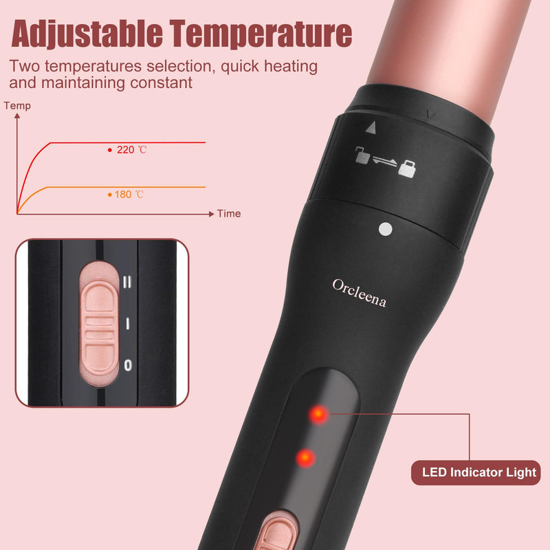 Curling Wand 3 in 1 Hair Curler Ceramic Curling Tongs Iron Set | Long Thick Thin Hair Interchangeable Barrels Beach Waves Styling Tools with Glove Rose Gold hair curler 3 in 1