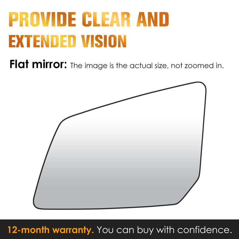 Driver Left Side Heated Mirror Glass Replacement Fits for GMC Acadia, for Saturn Outlook, for Chevrolet Traverse 2007-2016 Replaces for 15951926 33223 25990002 GM1324124 Driver Left Side