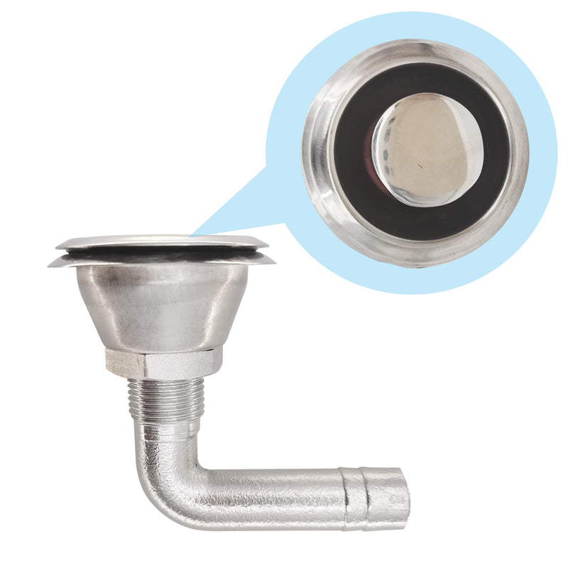 ISURE MARINE Boat Gas Fuel Vent for 5/8" Hose Universal 90°Stainless Steel Marine Boat Flush Mount Fuel Gas Tank Vent