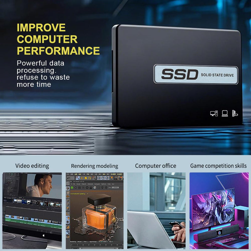 128GB 2.5" SSD SATA III Internal Solid State Drive, 550MB/s Read with 3D NAND Flash for Laptop & Desktop PC Upgrade