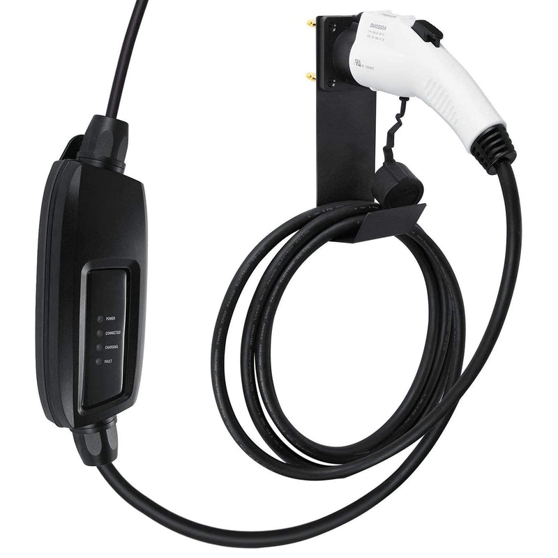 Lectron Electric Vehicle Charger Nozzle Holster Dock & J-Hook Combo for All J1772 EVs J1772 Holder