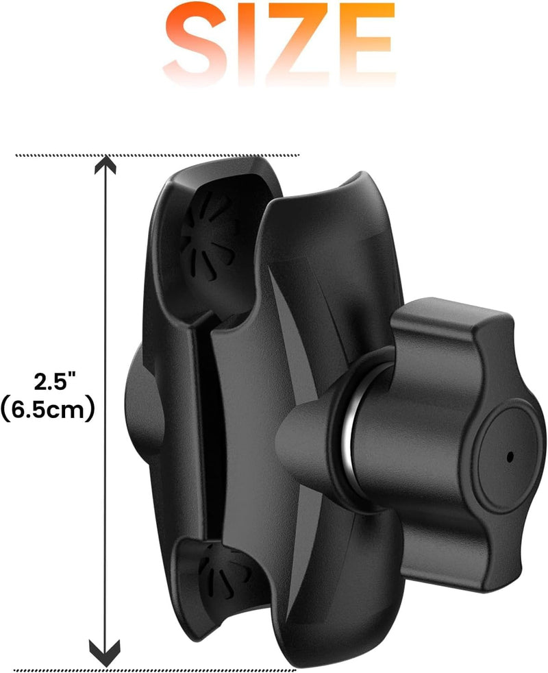OHLPRO Double Socket Arm-65 for RAM Mounts B Size 1" Ball Components, Durable Mounting Arm Extension Adapter for Car Dash, Truck, Boat Phone Holder and GPS 65 mm