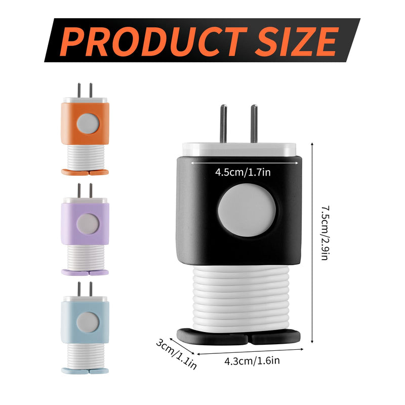 4-Pack 2-in-1 Silicone Charger Protector with Cord Wrap, Anti-Slip & Anti-Drop Design. Fits 18W/20W USB-C Power adapters for iPhone. Durable Silicone Cover Shields Chargers. Charger not Included.