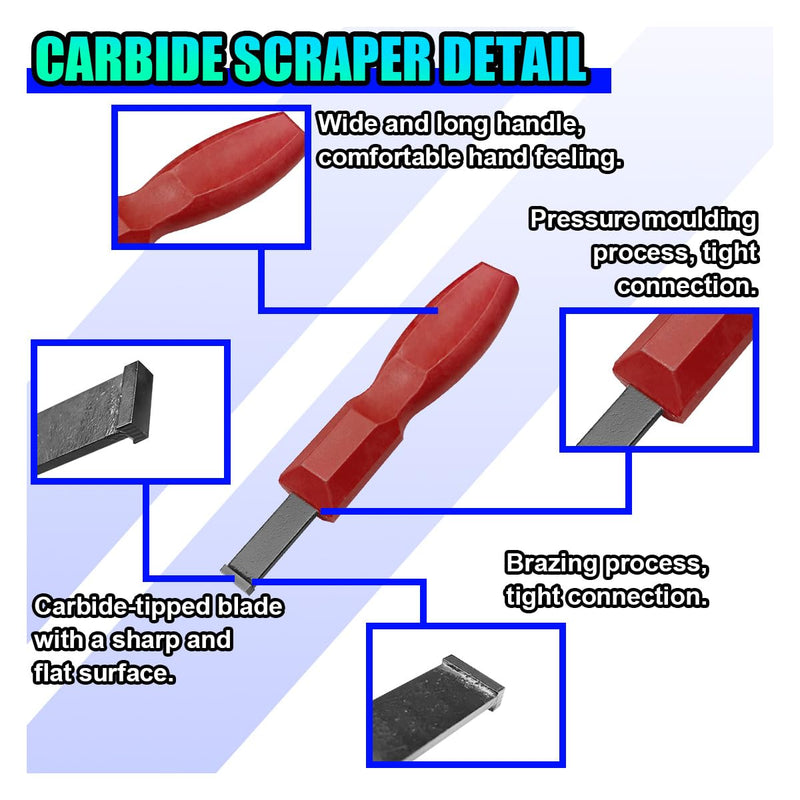 5/8 Inch Carbide Scraper Set, Enduring Tough Scraper, Metal Scrapers Tool for Gasket Rust Carbon (Small) Small