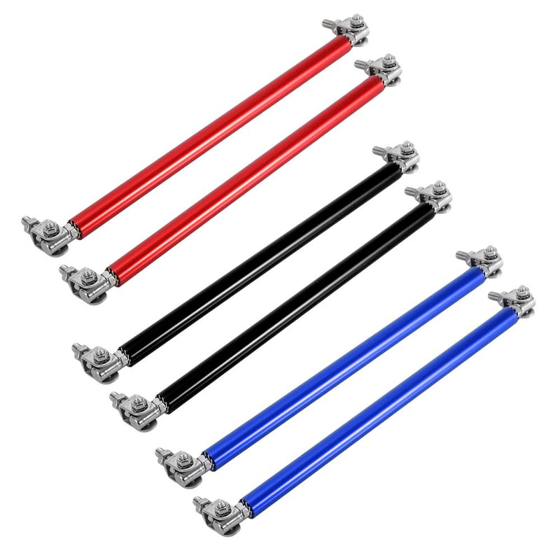KIMISS Front Bumper Lip Splitter Strut Brace Rod Tie Support Bars Adjustable Universal 200mm Black (Set of 2) (Black) Universal Front Bumper Lip