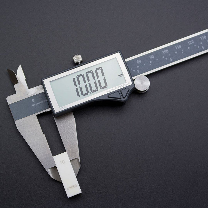Clockwise Tools IP54 Grade Digital Caliper, DCLR-0805 0-8" /200mm, Inch/Metric/Fractions Conversion, Stainless Steel, Large LCD Screen DCLR-0805 8 inch