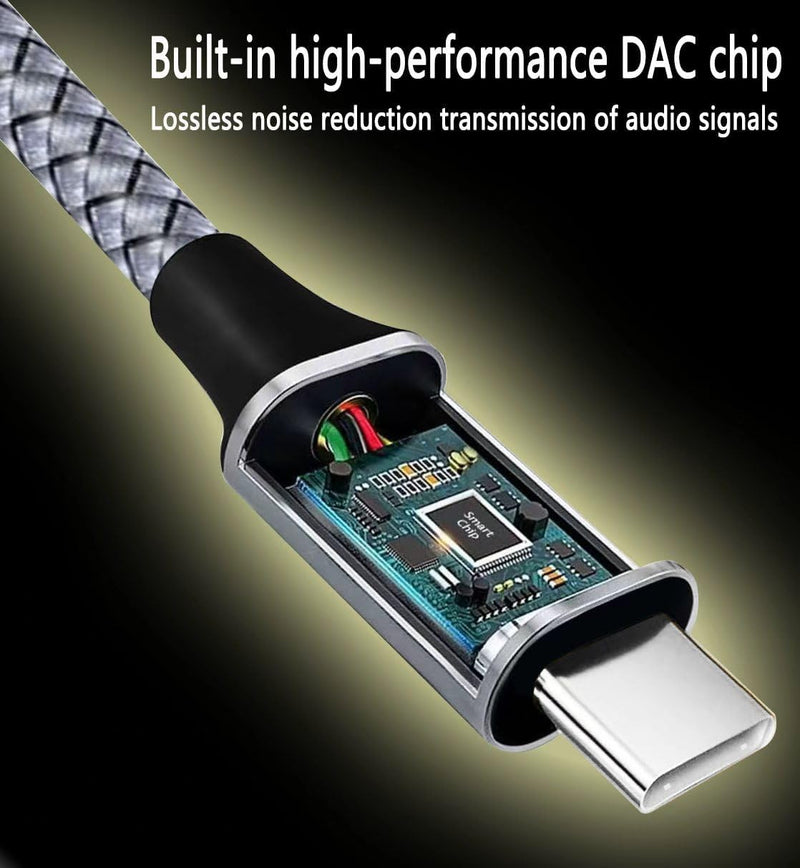 2-in-1 Combo USB-C to RCA Audio Cable 3.3FT & 6.6FT with DAC Chip, Hi-Fi Digital to Analog Adapter Cable for iPhone,Smartphones, Tablets, Laptops, Gaming Consoles to Stereo System. 3.3FT+6.6FT Combo