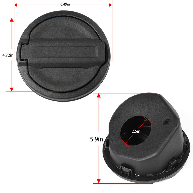 Gas Cap Fuel Door Gas Tank Cover for Jeep Wrangler JL 2018 2019 2020 2021 2022 2023 2024 Sport Rubicon Sahara & Unlimited 2-Door 4-Door