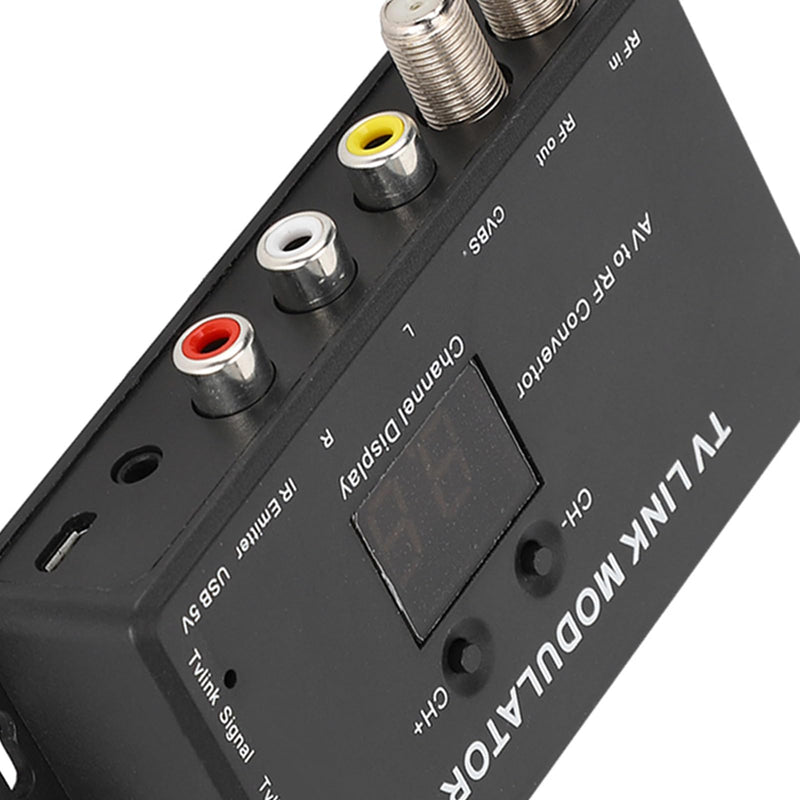 Generic UHF Modulator, AV to RF Converter with Adjustable Audio Video Output Level, Compatible with Set Top Box, for Local CATV System PAL Optional