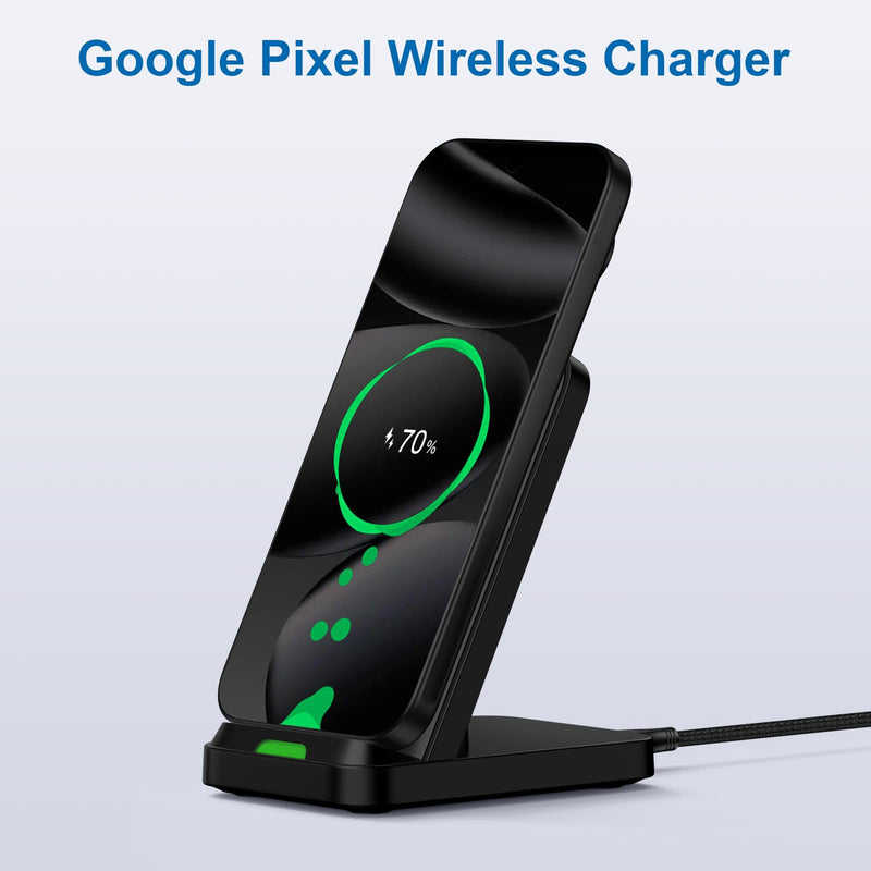 for Pixel 10 Pro Wireless Charger Stand for Google 10a/10Pro XL/10Pro Fold | Wireless Phone Charger Android with 18W AC Power Adapter for Google 9a/9/9 Pro/9 Pro XL/8a/8 Pro/8/7/7a/7 Pro/6/6 Pro/5/4