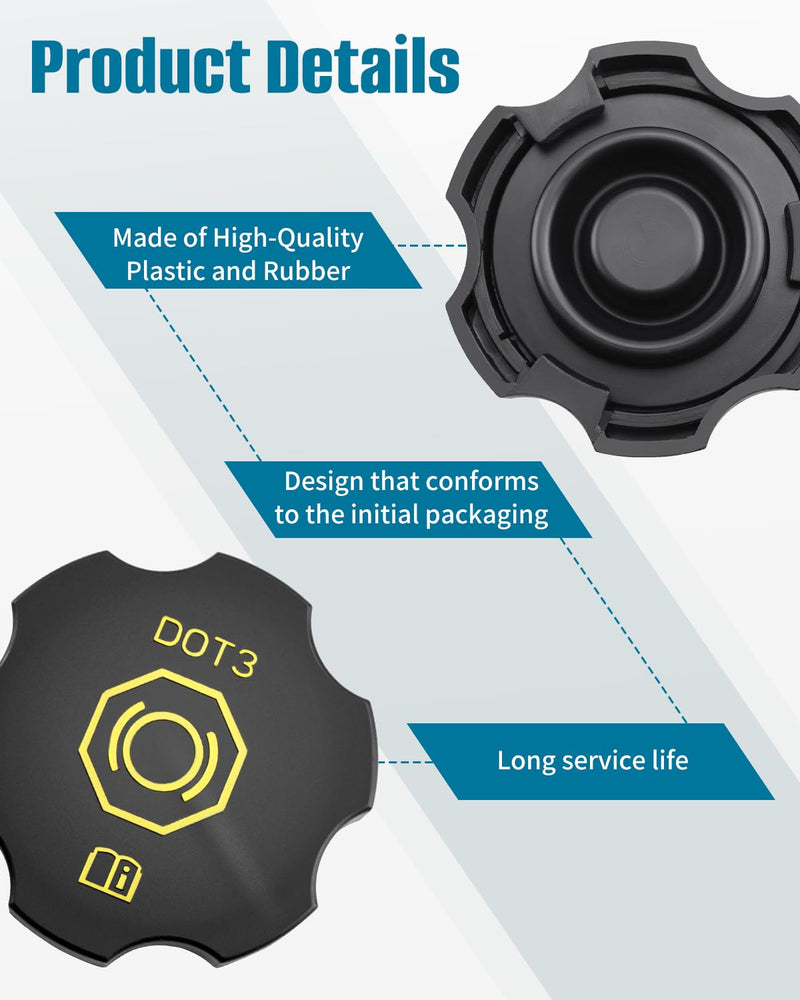 20760280 Dot3 Brake Fluid Cap Fit for Cadillac Escalade ESV Chevy Suburban Tahoe 2010-2020, Brake Master Cylinder Reservoir Cap Fit for Chevrolet GMC Yukon Sierra Buick Enclave