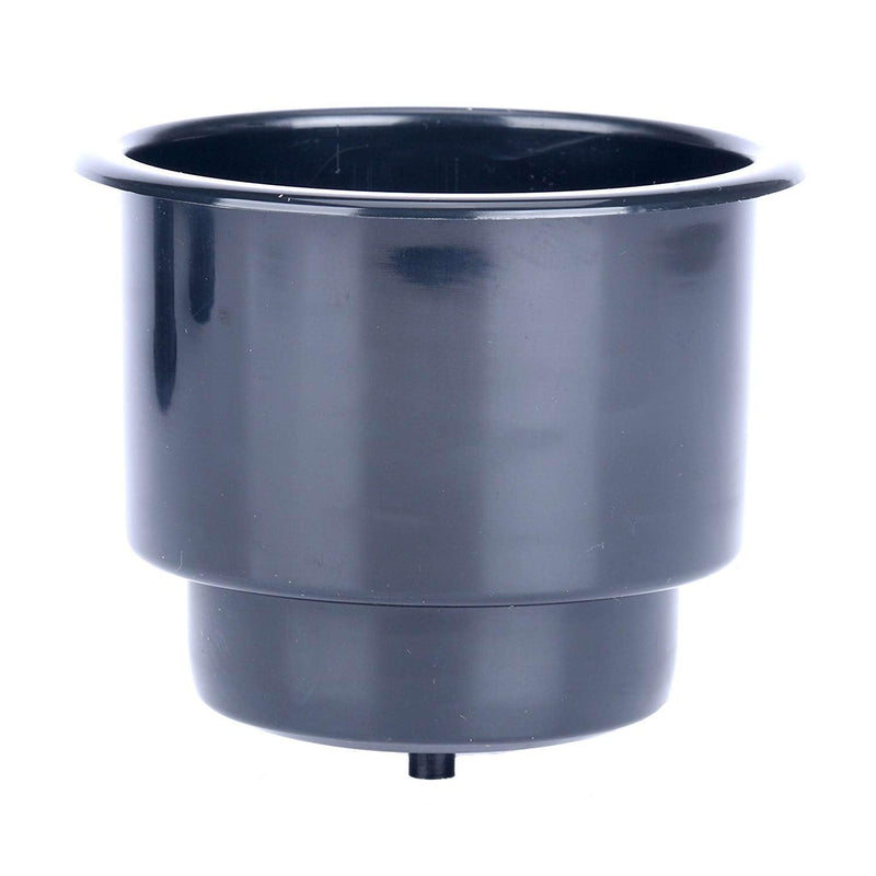 Amarine-made (Set of 4) Black Recessed Drop in Plastic Cup Drink Can Holder with Drain for Boat Car Marine Rv - Black