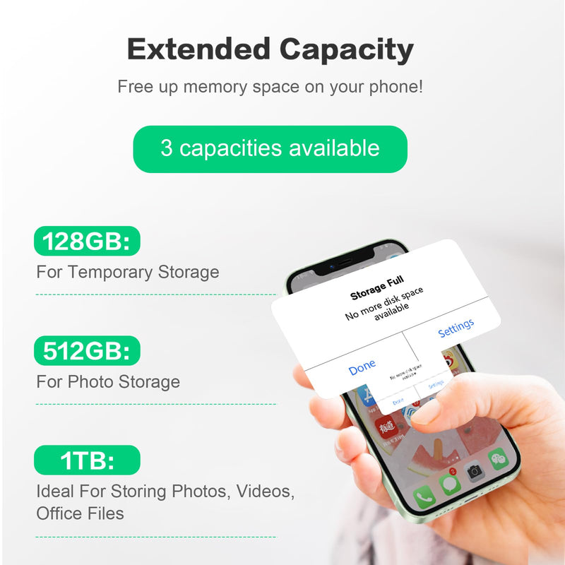512GB Photo Stick for Smartphones, 4in1 Functionality, Directly Transfer Photos to USB Drive, Supports Storage of Photos/Videos/Various Files, Compatible with iPhone/iPad/Android/PC and More. 512GB grey
