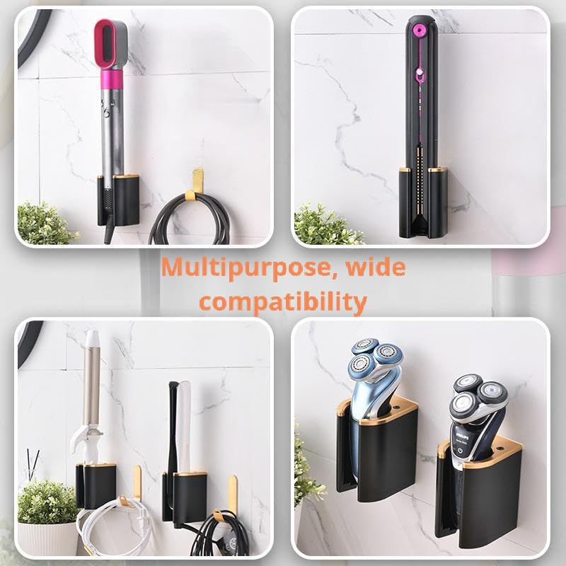 Wall Mounted Holder Compatible with Dyson Airstrait Straightener | Metal Organizor Storage Rack Suitable Compatible with Dyson Hair Straightener