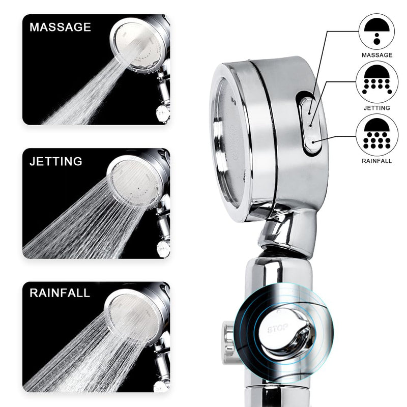 Chrome Tub Spout with Diverter slip fit 1/2 inch Copper Tube, High Pressure filtered Handheld Shower with 3 Spray Modes On/Off Switch, 59 inch hose, Bracket, No Drill Required Install Shower set