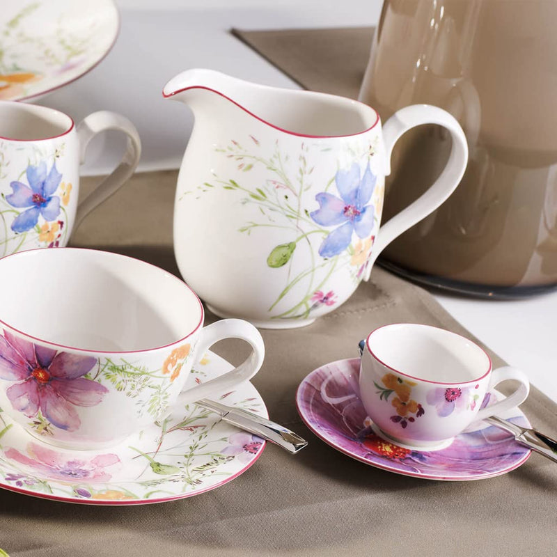 Villeroy & Boch Mariefleur Basic Espresso Cup, 2.75 oz, Premium Porcelain, White/Multicolored Classic