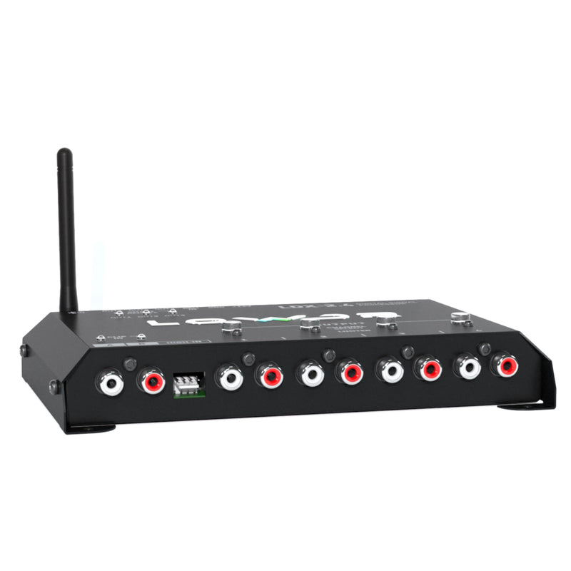 LOWDR Car Audio LDX 2.4 Digital Signal Processor and Equalizer, 4 Output 2 Input DSP with Bluetooth App Control, Parametric EQ, Crossover, and Limiter