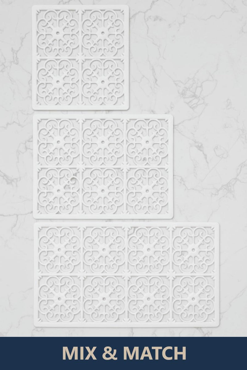 GASARE, Extra Large, Thick, Silicone Trivet for Hot Dishes, Pots, and Pans, Heat Resistant Mat for Countertop, Hot Pad for Kitchen, Easy to Clean, 16 x 12 x 3/8 Inches, White 16 x 12 Inches