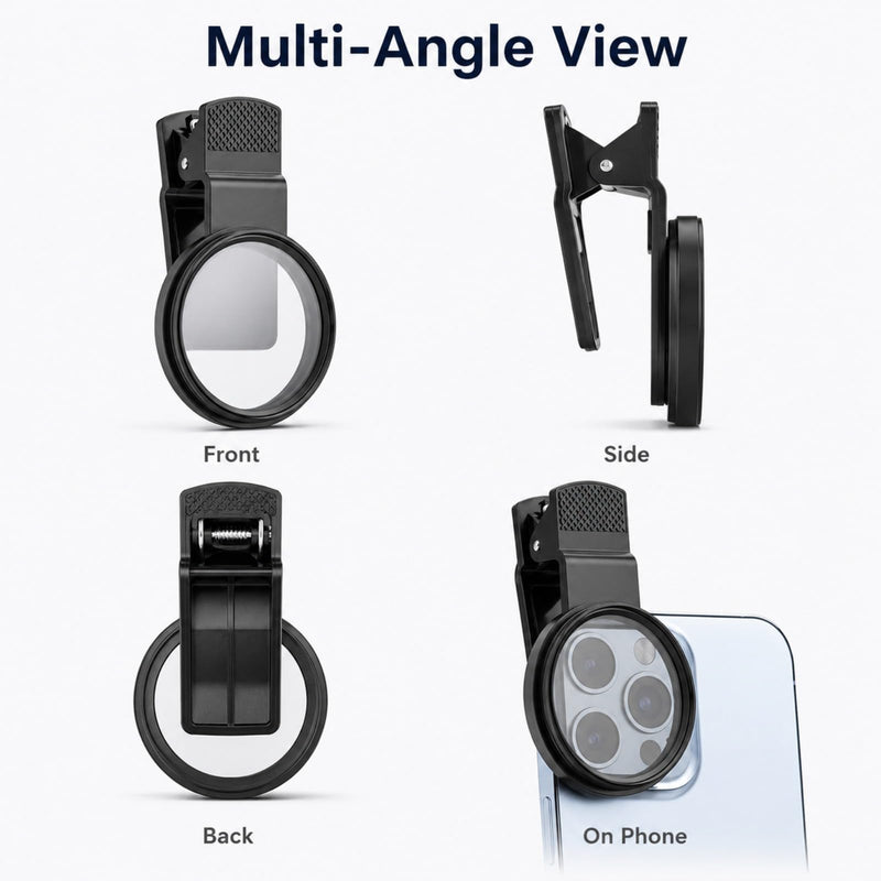 CPL Phone Polarizing Lens Filter, Rotating Camera Clip-On Lens for Reducing Glare on Water, Glass & Plants Photography