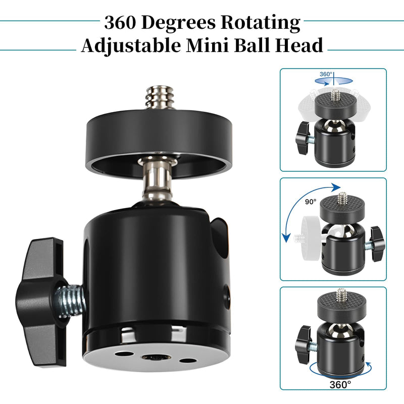 5Pcs Trail Camera Tree Mount, 1/4" x 20 Screw 360° Rotatable Interface Screw Mounting Bracket for Trail Cameras, Security Camera Holder, Hunting Accessories for Game Cam Solar Panels, etc. black-5