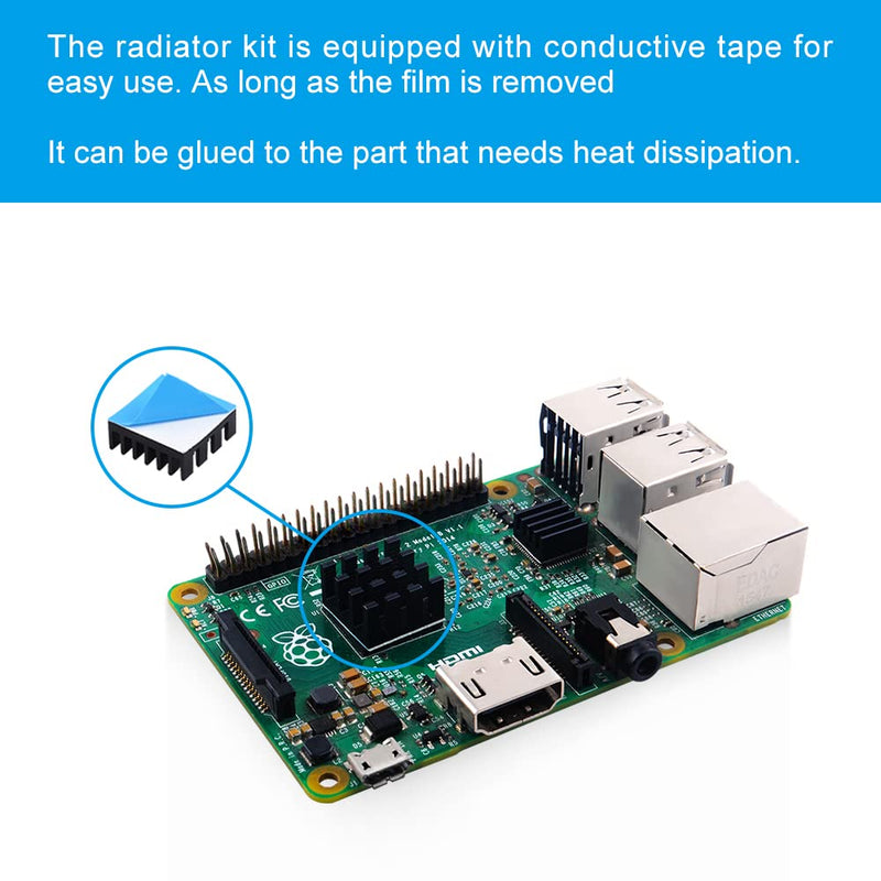 GeeekPi Heatsink Fan Kit for Raspberry Pi, Cooler Fan Heatsink Set with PWM Speed Control Fan for Cooling Raspberry Pi 4, Pi 3 B+, Pi 3 B, Pi 2, Pi B+, Pi Zero/Zero W and Jetson Nano, RockPi