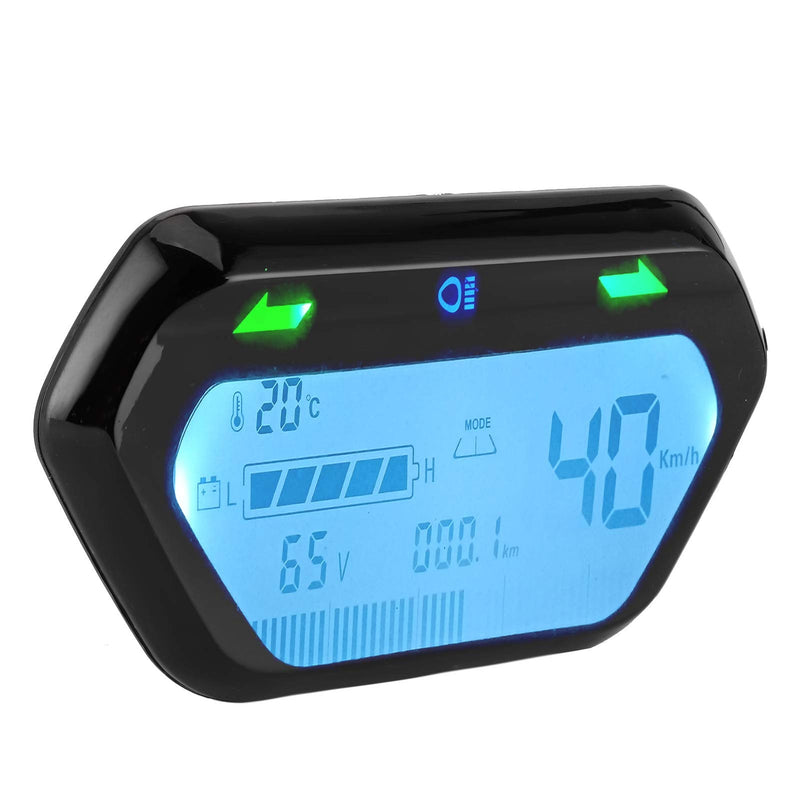 Motorcycle LCD Speedometer, KIMISS 48V/60V Universal Speedometer Odometer Tachometer Digital LCD Display for Electric Motorcycle