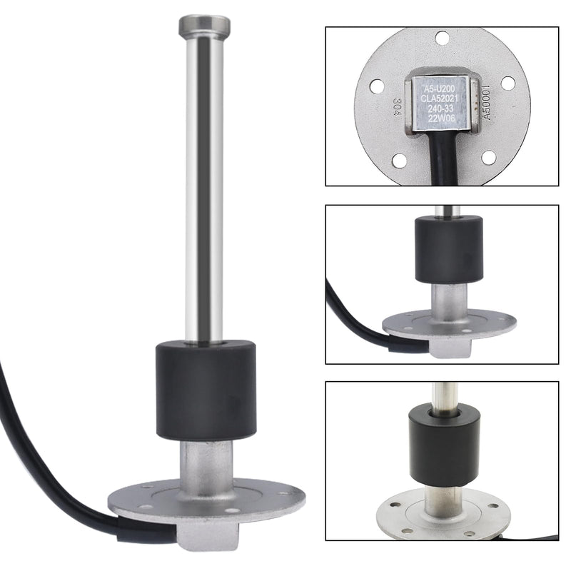Geloo Fuel Sending Unit with Fuel Gauge Kits 8" (200mm) Boat 316 Stainless Steel Fuel Level Sensor Fuel Water Tank Sender Gas Tank Sending Unit Boat Gauge for Boat Truck RV 240-33ohms 240-33 ohms 8" (200mm)
