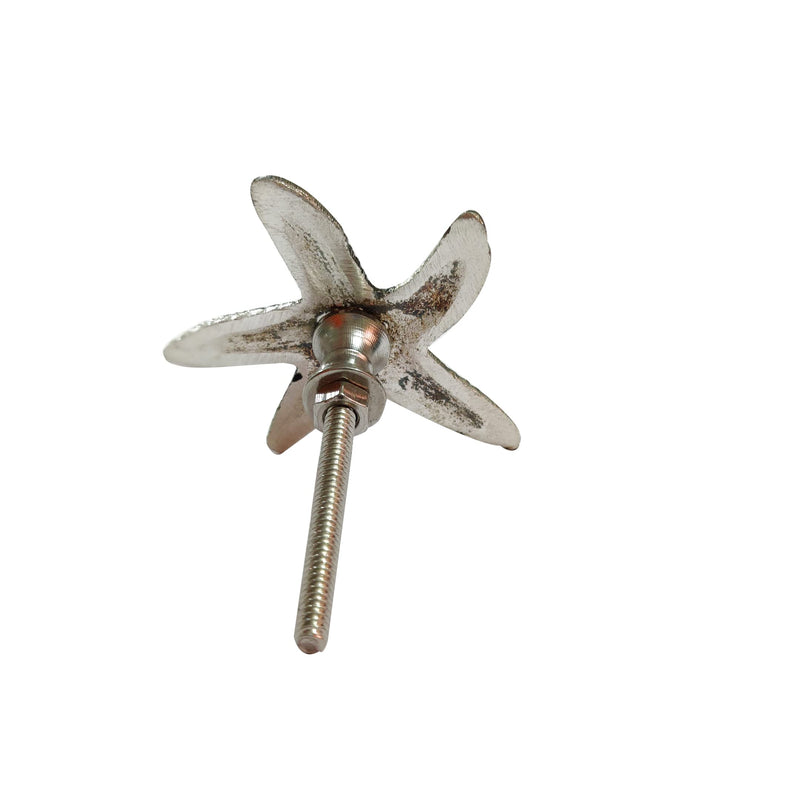 Perilla Home Set of 6 Chrome Knobs for Cabinet & Drawers Decorative Starfish Knobs for Home Kitchen Cabinet Hardware Cupboard Glass Door Dresser Wardrobe and Drawer Pulls Design 6