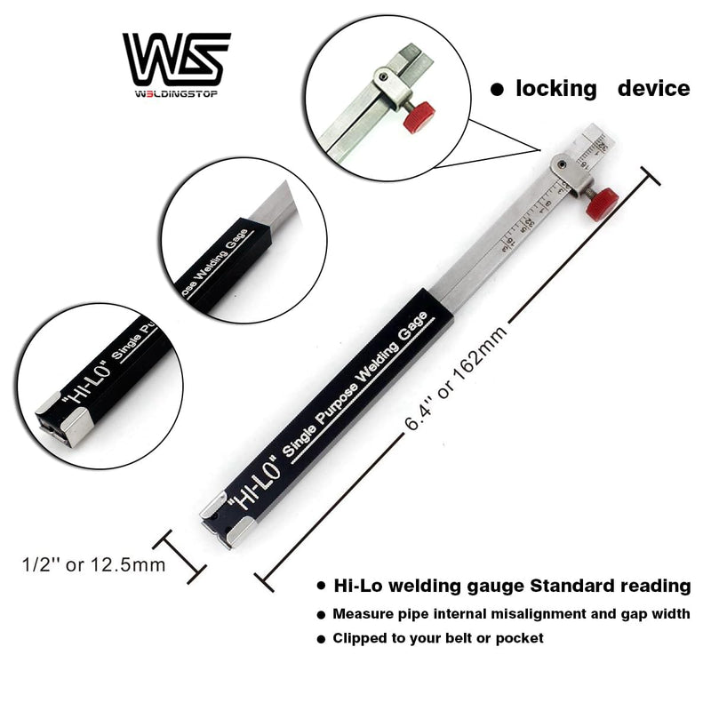WeldingStop Hi Lo Gauge Hi-Lo Internal Welding Gage Single Purpose in Inch Stainless Steel HI-Lo Gauge Inch