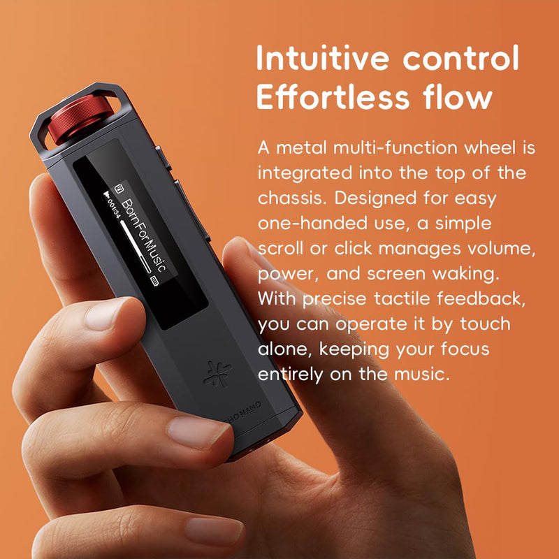 FiiO SNOWSKY Echo Nano Retro HiFi Music Player with Scroll Wheel, CS43131 DAC, USB DAC, Lossless Audio Player Supporting DSD256/FLAC/WAV/MP3, 3.5mm Output, 256GB Expansion (Black) Black