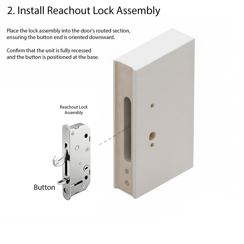 Reachout Lock and Receiver Kit for Andersen 2-Panel Gliding Patio Doors, Universal Reachout Deadlock Receiver, Compatible with Models from 1986 to Present (200, 400, A-Series)