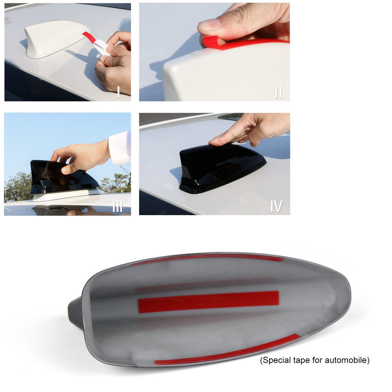 CKE Compatible with Honda Civic 2025 2024 2023 2022 Car Shark Fin Antenna Topper Roof Aerial Cover Trim Compatible with Honda Civic Accessories for 11th Gen Civic -Glossy Black Glossy Black