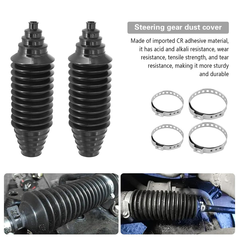 Car Steering Rack and Pinion Tie Rod Boot Tool Kit, Dustproof Silicone Vehicle Bellow Gaiter Pinion Boot Set with Cable Ties Locking Clamps, Auto Inner Tie Rod Boot Accessories