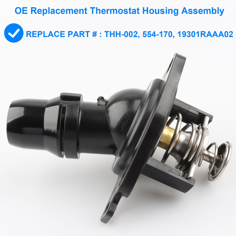 Thermostat Housing Assembly, Compatible with Honda 2.4L L4-2003-2007 Accord 2.4, 2003-2011 Element 2.4, Replace THH-002, 554-170, 19301-RAA-A02, 19301RAAA02 - Only for 2.4L L4 Vehicles