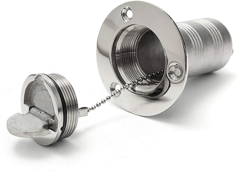 ISURE MARINE 1-1/2"(38mm) Boat Gas/Fuel/Diesel/Water/Waste Deck Fill/Filler with Keyless Cap 1-1/2" Marine Mirror- Polished 316 Stainless Steel Hardware for Boat Yacht Caravan FUEL 1-1/2"