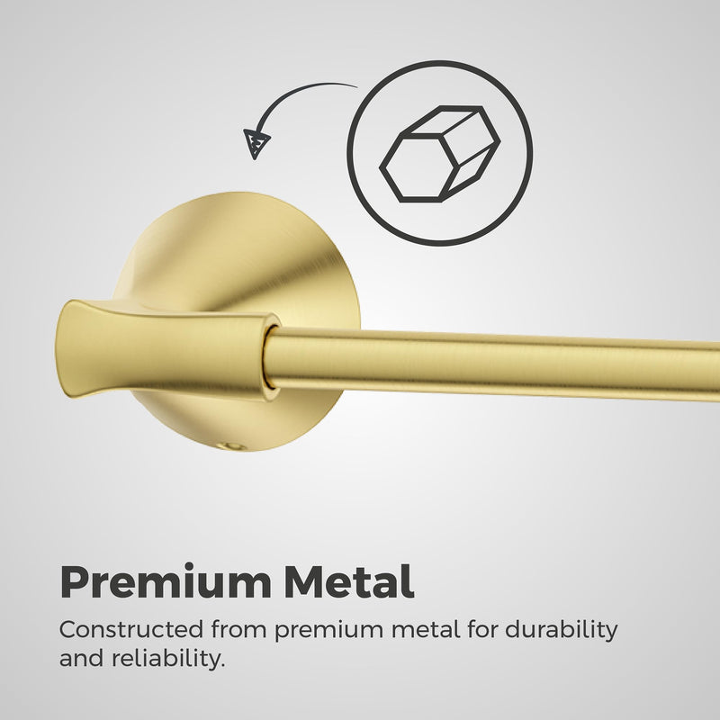 Pfister Willa Bath Towel Bar for Bathroom, 24-Inch, Wall-Mounted, Screw-in, Polished Chrome Finish, BTBWLL2C Brushed Gold 1 Pack Towel Bar 18"