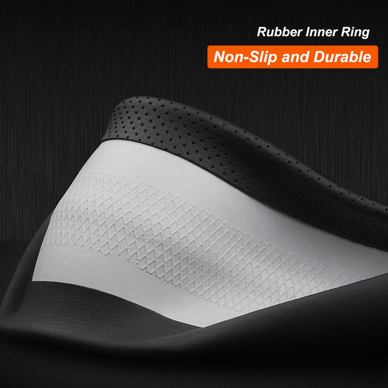 Leather Steering Wheel Cover Compatible with Mercedes Benz GLC 300 C300 GLE 350 450 GLA 250 GLB 250 E350 GLA GLB GLC GLK GLS CLA CLS A B C E S Class Sprinter Car Accessories, Black 2026
