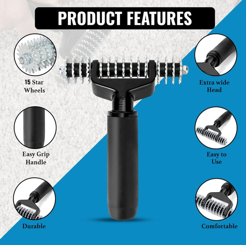 ZY393 Seaming Roller Seaming Spiked Star Grooming Carpet Pile Roller